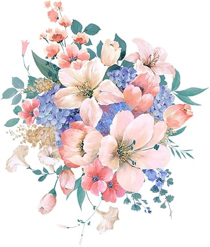 Miniatura 5 de Calcomanías de flores para tapa de asiento de inodoro, autoadhesivas, removibles, para la pared del baño, calcomanías para cubierta de tapa de