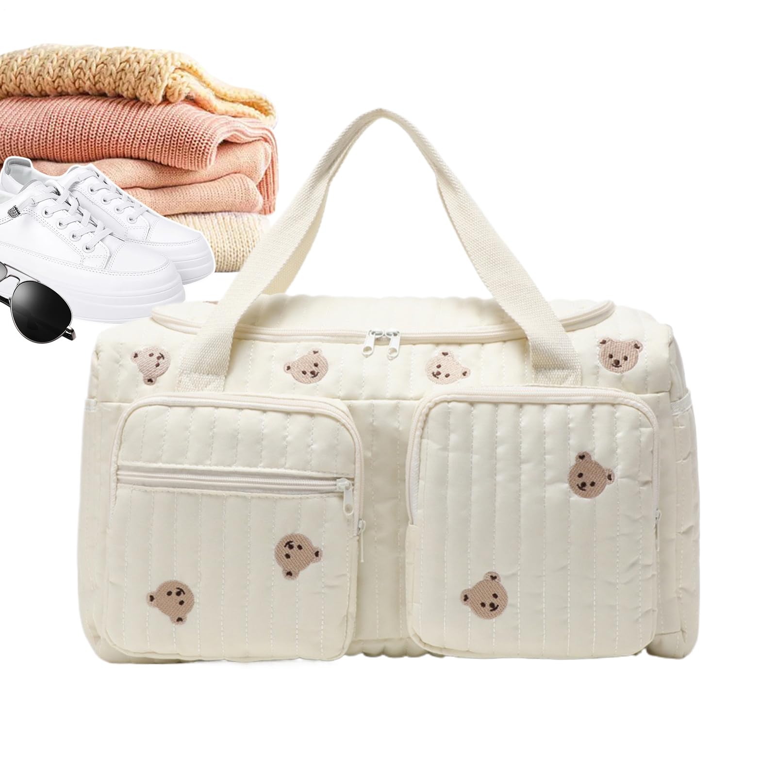 Xoguue Diaper Bag - Cartoon Bear Nappy Compartment Pouch,Parents Nappy Pouch | for Travel Camping Home Shopping Commuting Work Hospital