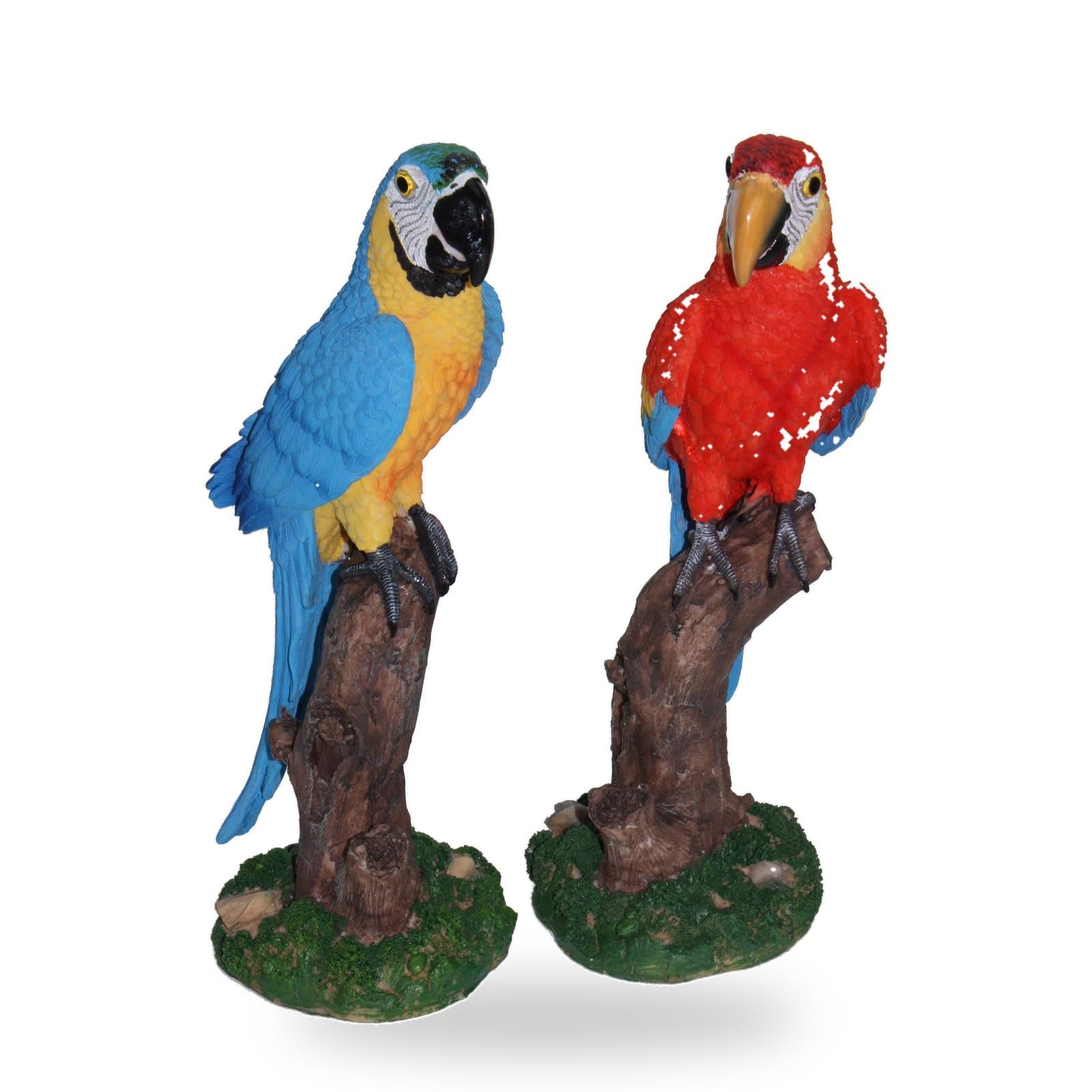 Cornelißen Polyresin Animal Figurine Parrot, Set of 2, Height 32 cm