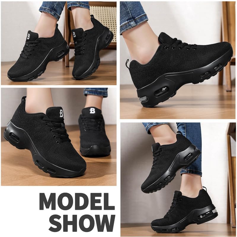 Womens Orthopedic Trainers Running Shoes Air Cushion Athletic Sports Lightweight Walking Sneakers Mesh Breathable Ladies Nursing Work Arch Support Plantar Fasciitis Jogging Shoes - Image 3