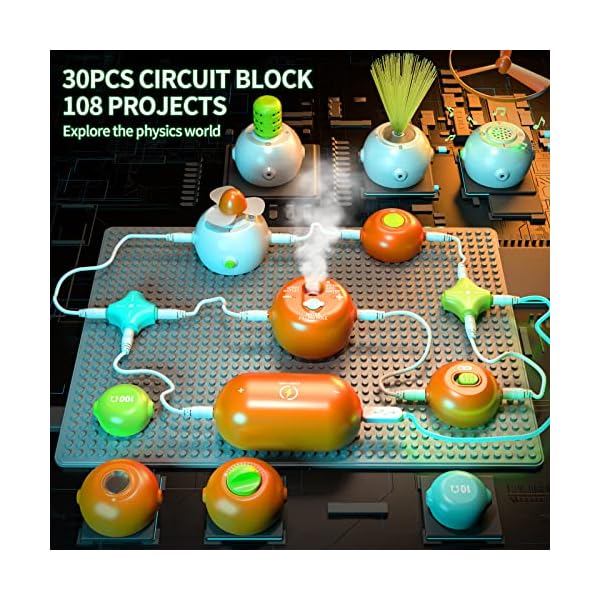 SNAEN Science Circuit Circuit for Kids DIY Electronic Toy 100+ Projects, 30 Circuit Parts, Science Game for Boys Girls, Educational Toys for Kids 3+ - Image 3