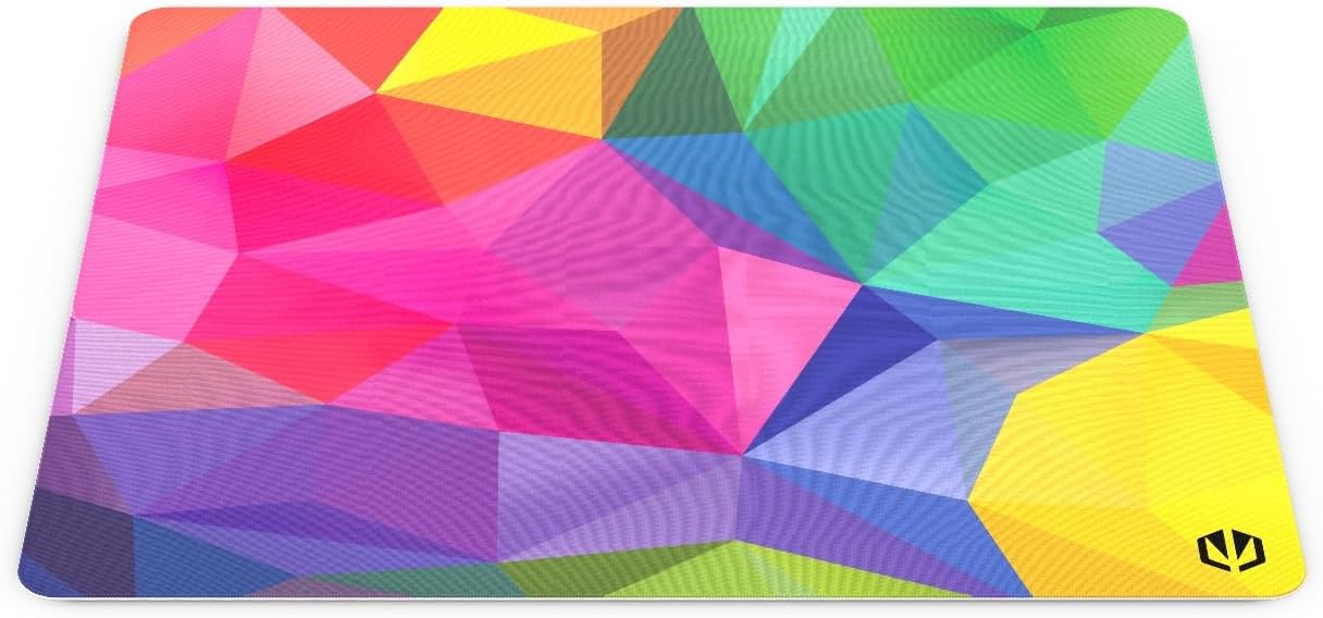 ENDORFY Crystal Spectrum L, 450 x 400 mm L Mouse Mat, Smooth Mouse, Printed Hem, Non-Slip Rubber Base, Stylish Design