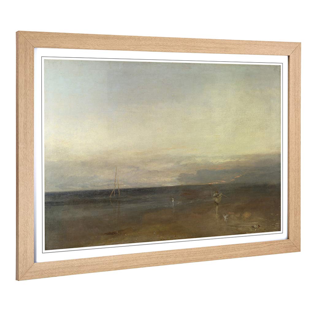 Big Box Art Framed Print of Joseph Mallord William Turner Burning The House of Lords Landscape (2) Design | Wall Art Picture| Home Decor for Living Room, Bedroom, Oak, A2 / 24.5x18 Inch / 62x45cm