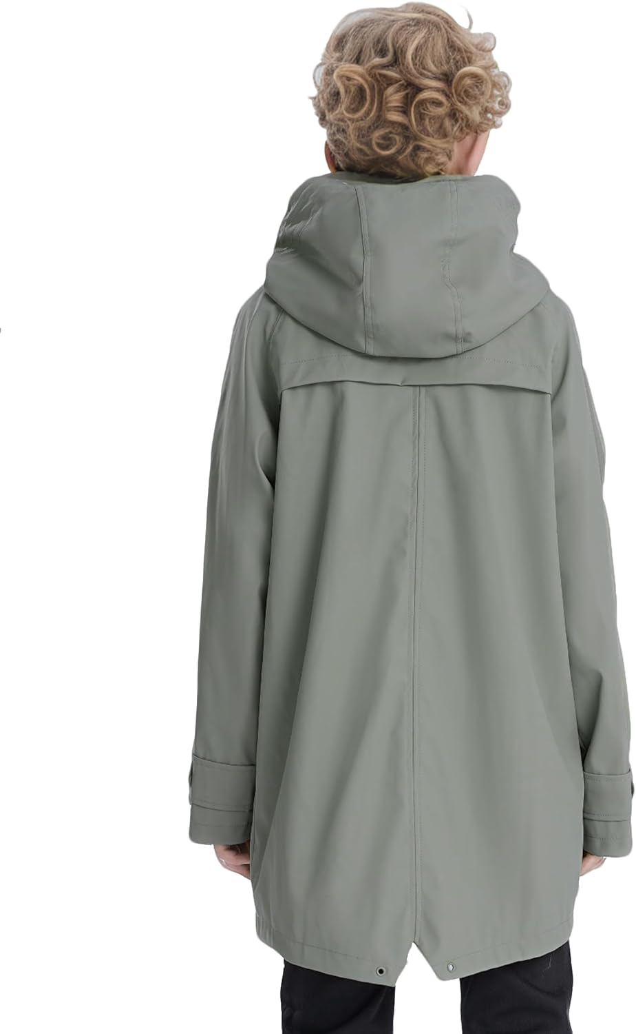 SOLOCOTE Kids Rain Jacket Hooded Lined Rubber RainCoats for Girls Boys Waterproof Windproof Size 5-14Y