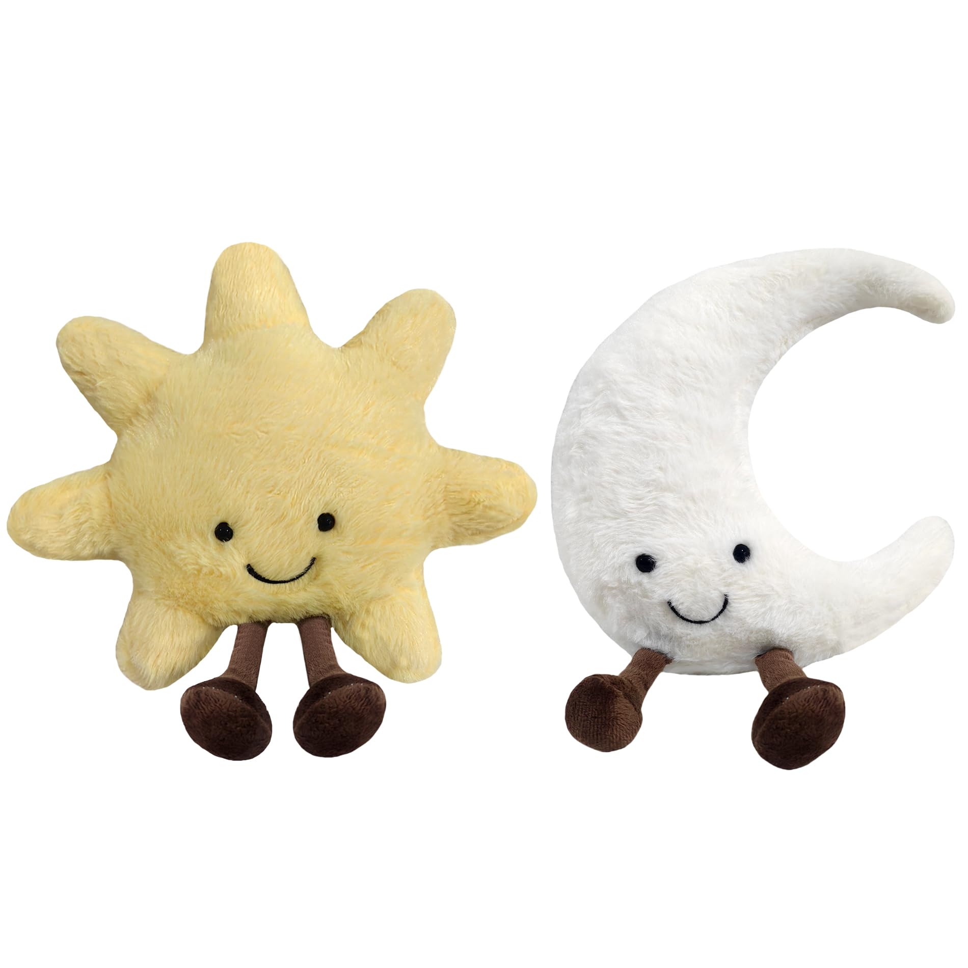2025 NES Sunshine Moon Plush Toys,12inch/30cm Cute Smile Fun Filled Animal Pillow Soft Plush Toy for Children's Birthday Gift (Sun+Moon)