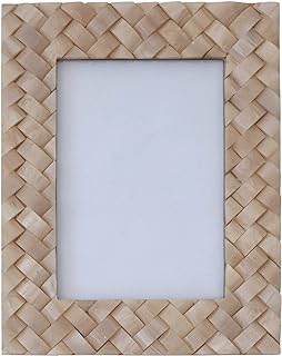 Creative Co-Op Woven Resin Photo Frame, Ivory
