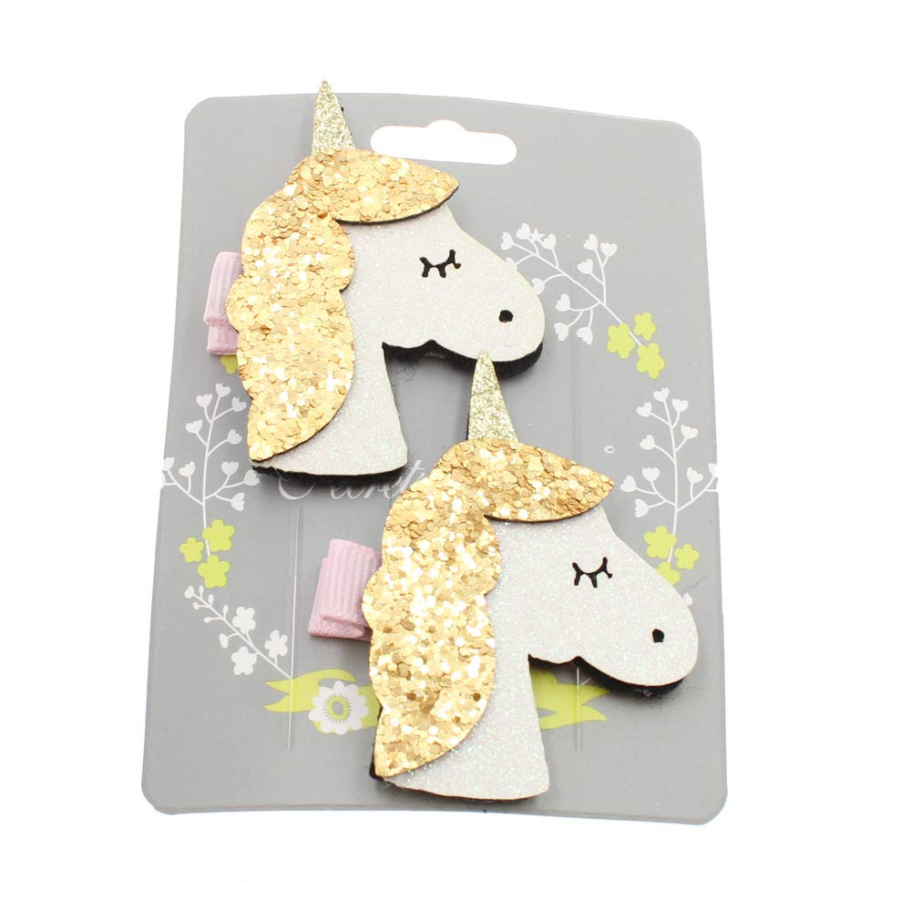 Skudgear 2 Units Pack Unique Design Handmade Hair Clips for Young Girls and Women (Shining Unicorns) - Golden Horse (B07HDNNCB1) Amazon Price History, Amazon Price Tracker