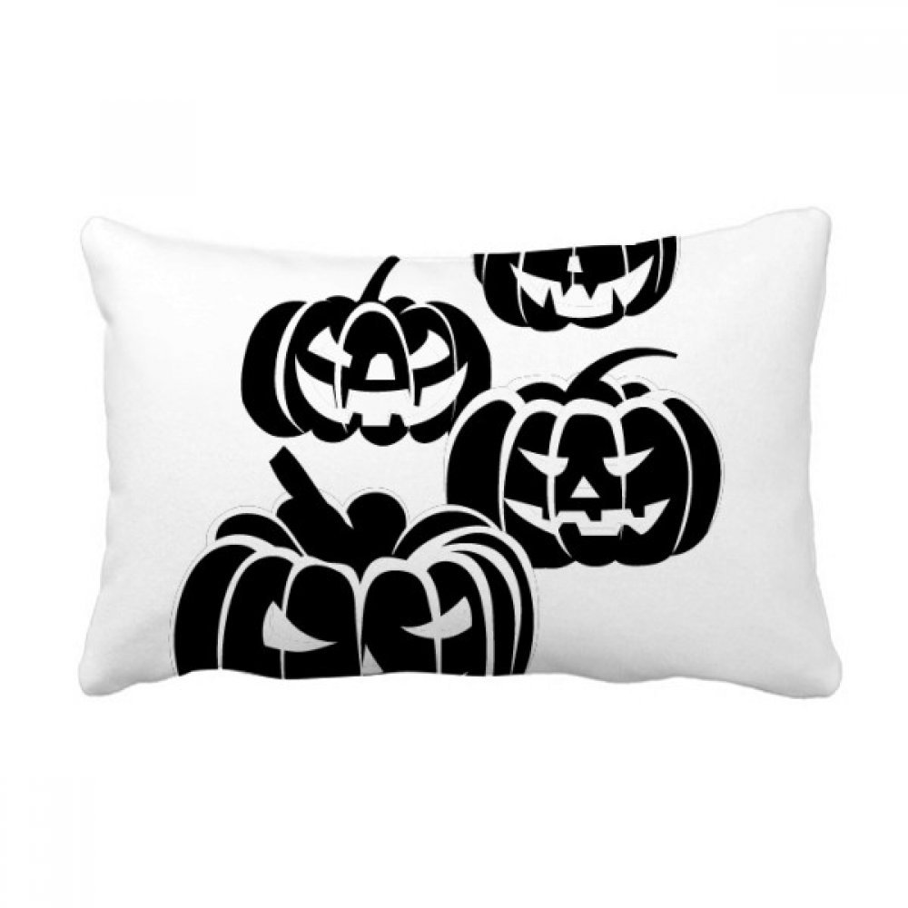 Coussin lombaire Halloween imprimé citrouilles, décor de canapé 40x60 cm