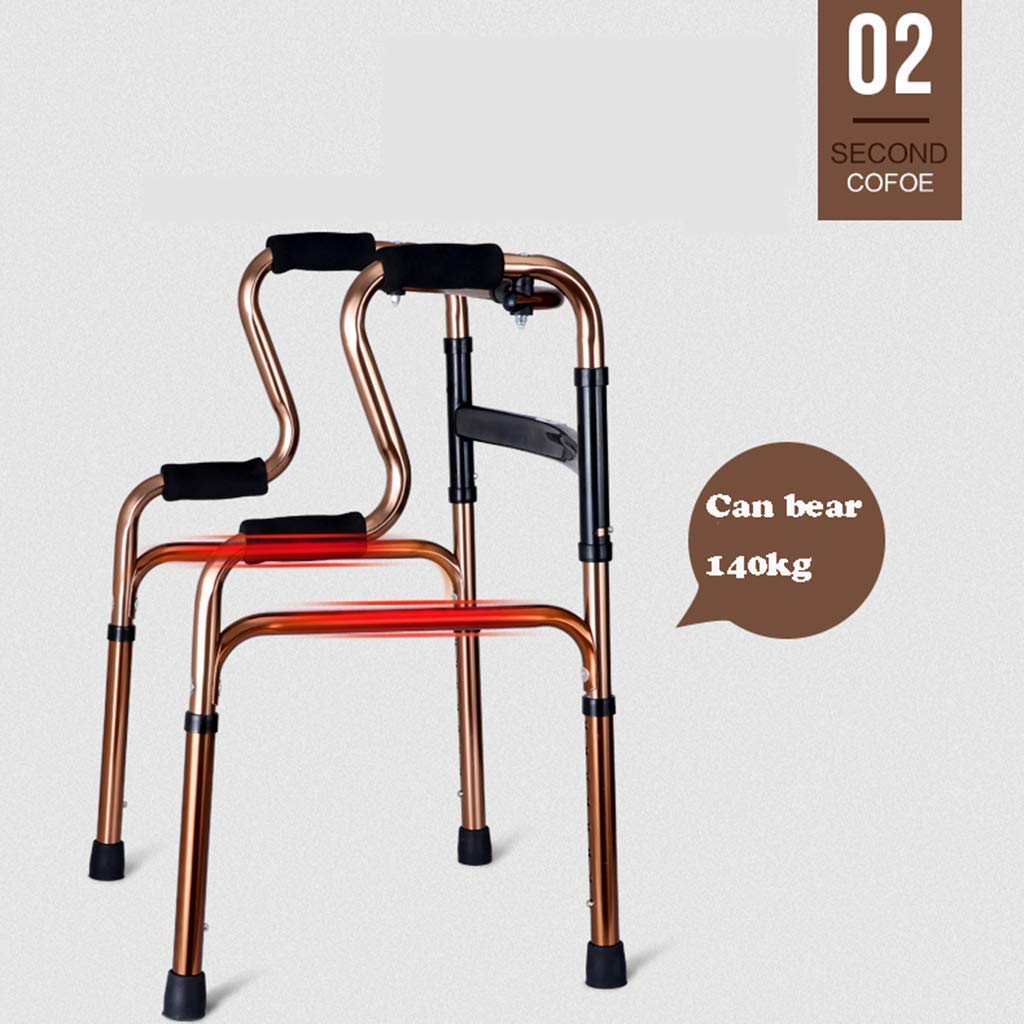 Andador para Ancianos,Bastón, Práctico Andador Plegable Equipo para Andador para Ancianos Aleación de Aluminio Soporte Ajustable de 4 Patas Adecuado para Personas con Alturas en el Rango de