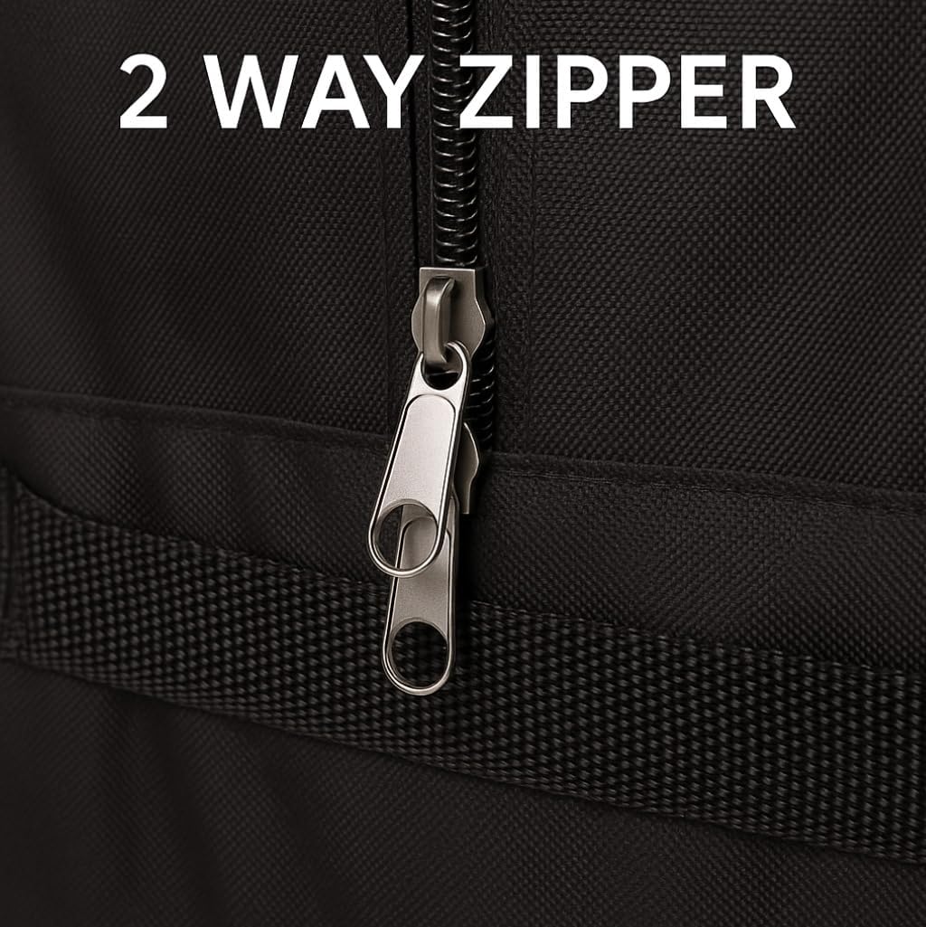 Extra Large Foldable Duffel Bag for Travel – Heavy-Duty Cargo Bag with Zippers & Reinforced Handles, TSA Approved, Water-Resistant, 32x26x16 in – Holds up to 100 lb (Black) - Image 7