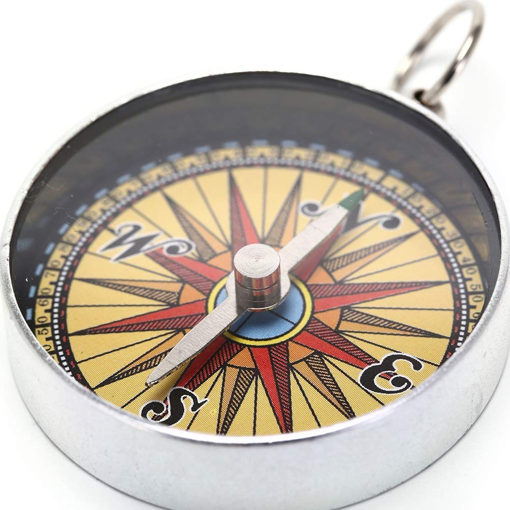 Bussola da campeggio portatile Bussola da esterno Bussola da appendere Zaino Escursionismo Strumenti di sopravvivenza con anello portachiavi