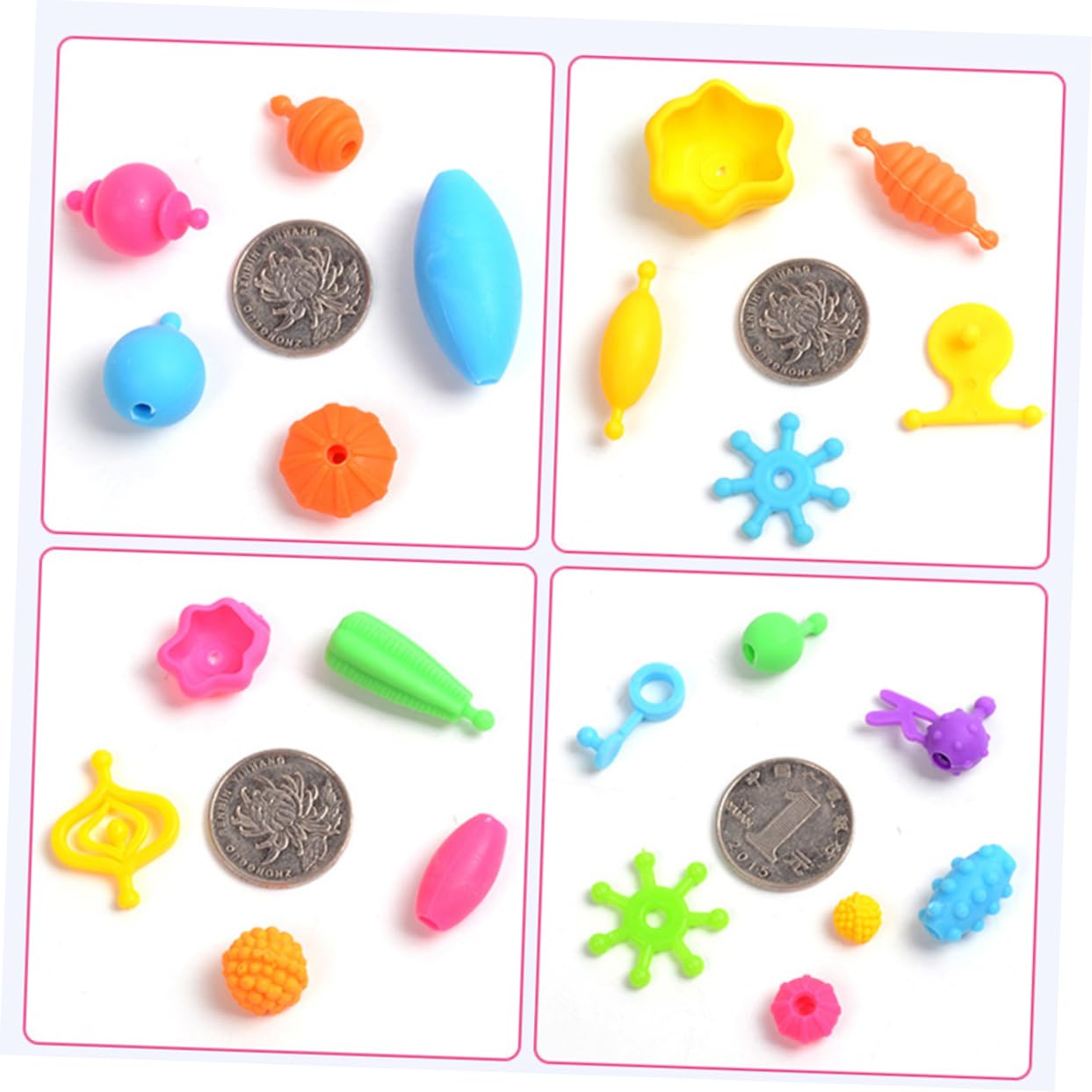 Kit Braccialetti Fai da Te per Ragazzo Ragazza Perline Plastico, 1 | Box Trasparente, Varie Sagome e Misure, per Attività Creative e Decorazione