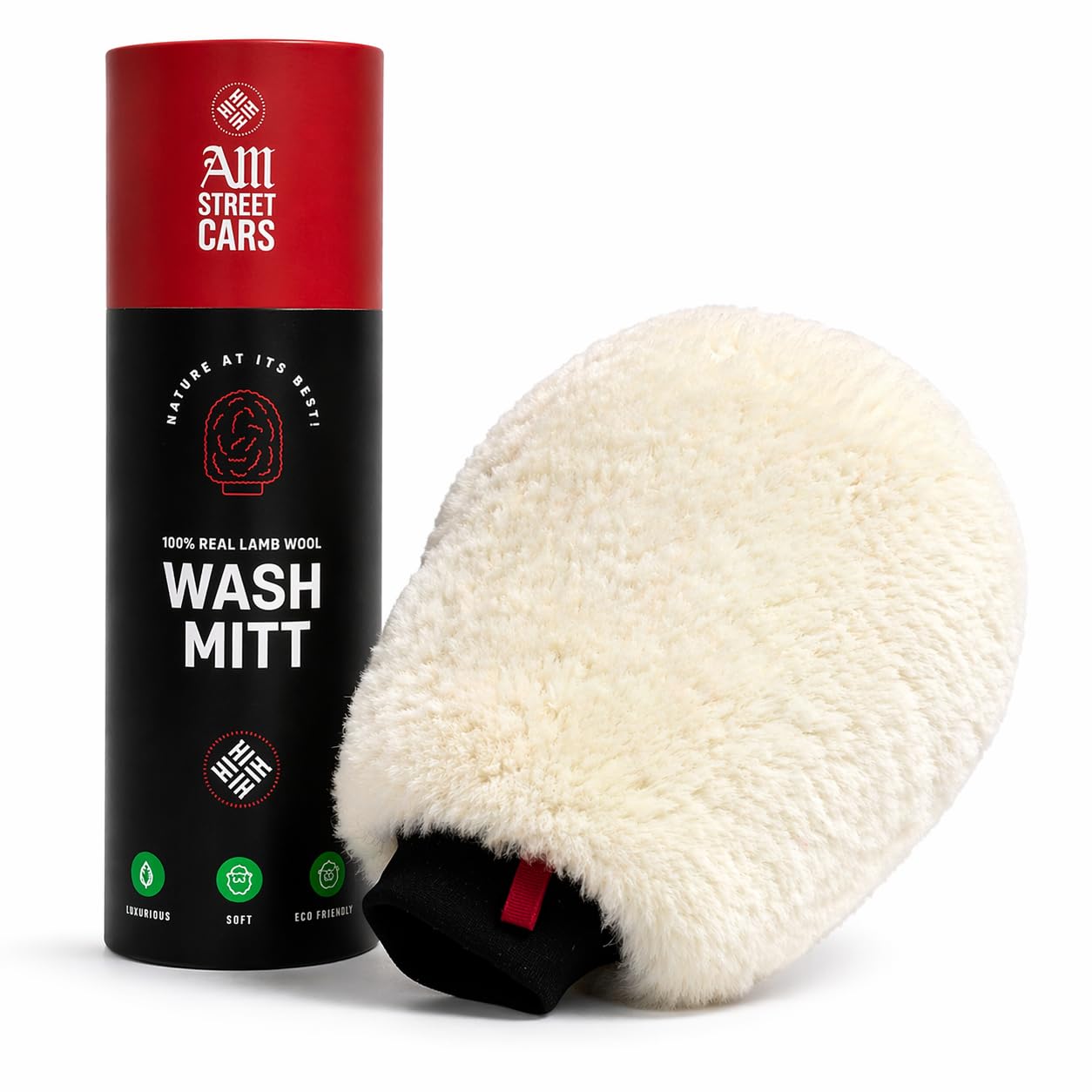 Merino Wool Car Wash Mitt Natural Lambswool Wash Mitt Scratch Free Car Cleaning Glove Soft Paint Safe Wash Mitt for Car Detailing