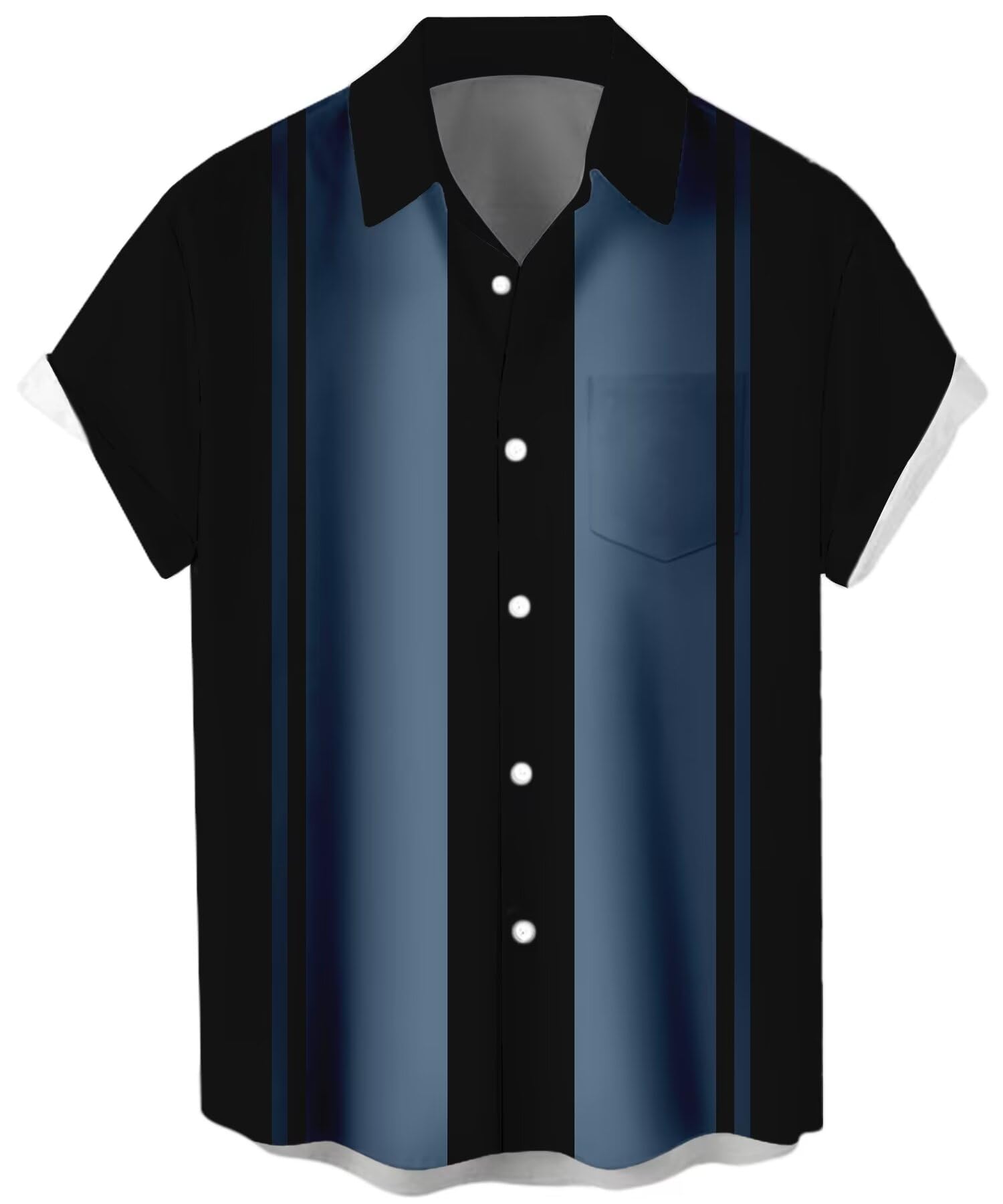 Men's Short Sleeve Button Up Hawaiian Shirt 1950s Vintage Bowling Shirts