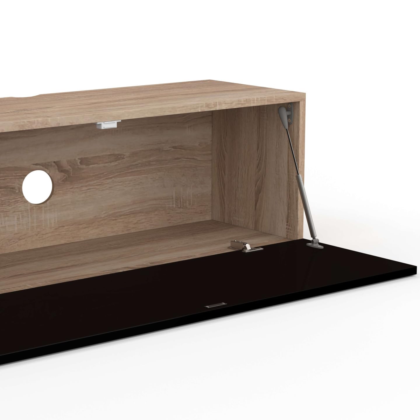 IDMarket - Meuble TV 180 cm Suspendu Elio 2 Portes Bois et Noir