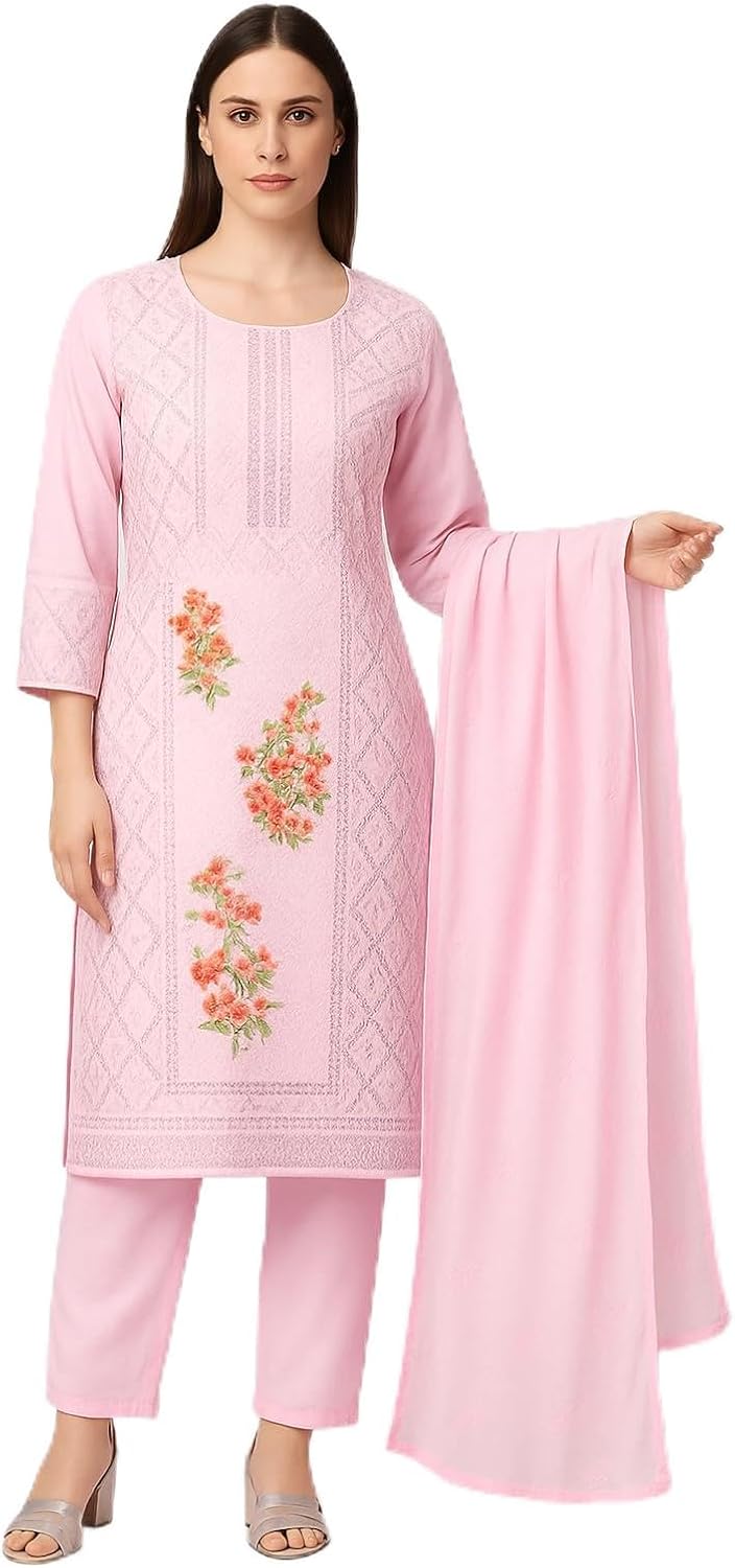 Fashionable High-Low Hem Kurti with Dupatta Salwar Pant – Women’s Trendy Ethnic Kurta Payjama for Casual & Party Wear