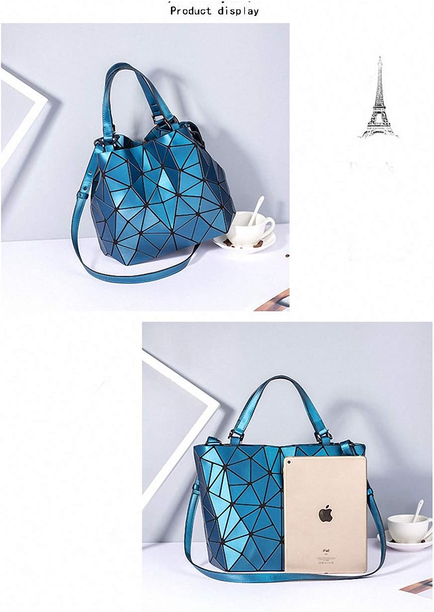 Geometric Lattice Top-handle Handbag for Women Matte Tote Purse Handbags Geometry Shoulder Bag - Image 6