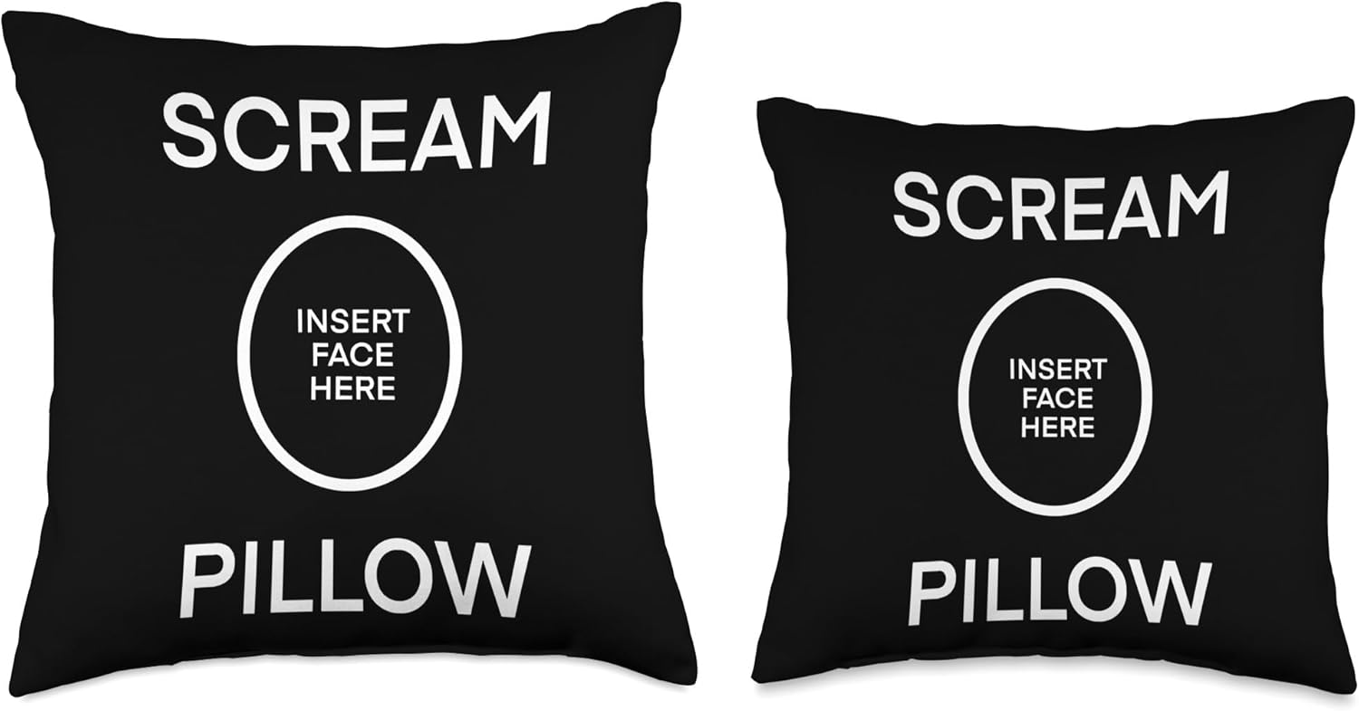Scream Pillow Insert Face Here Throw Pillow 16x16