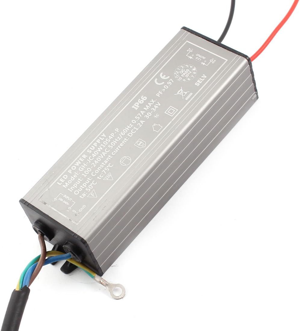 AC 100-240V DC 30-34V 1.2A 40W Waterproof Power Supply for LED Light Power Transformer