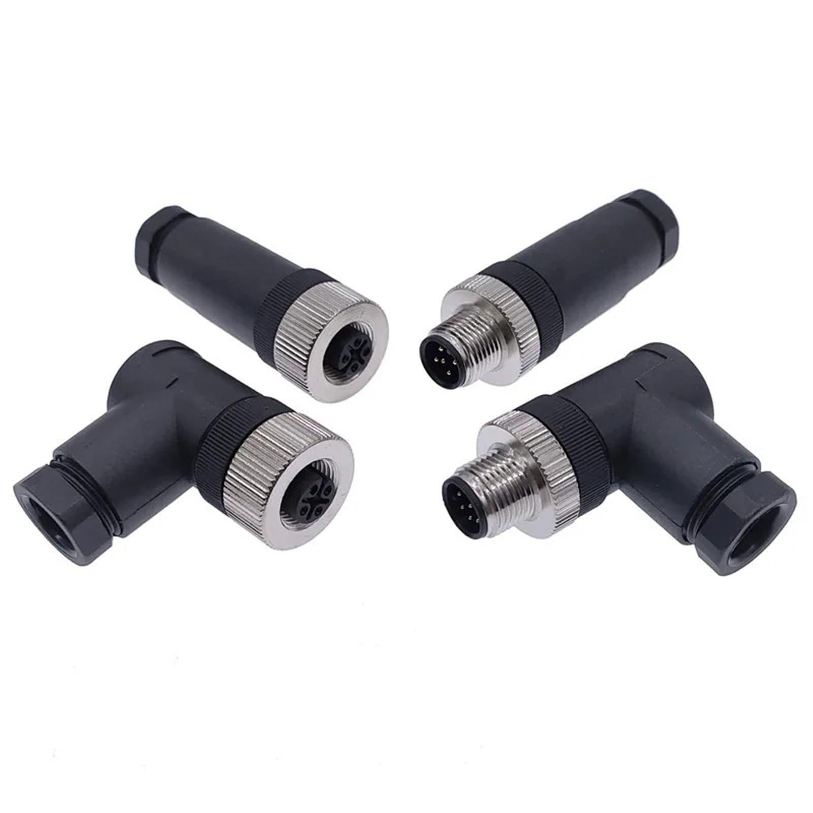 Juego de conectores para sensor M12 de 8 pines con formato angular industrial 8