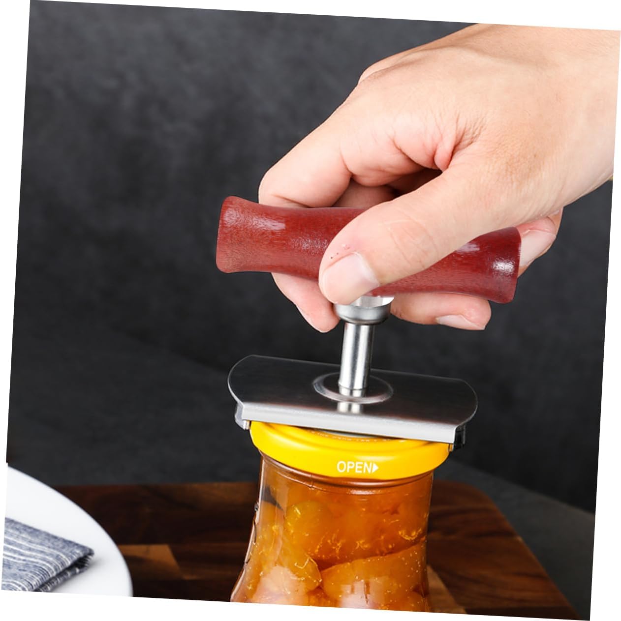 3pcs Stainless Steel Adjustable Lid Opener Wooden Handle Versatile Jar and Bottle Opener for Home Camping and Outdoor Use Fits Containers
