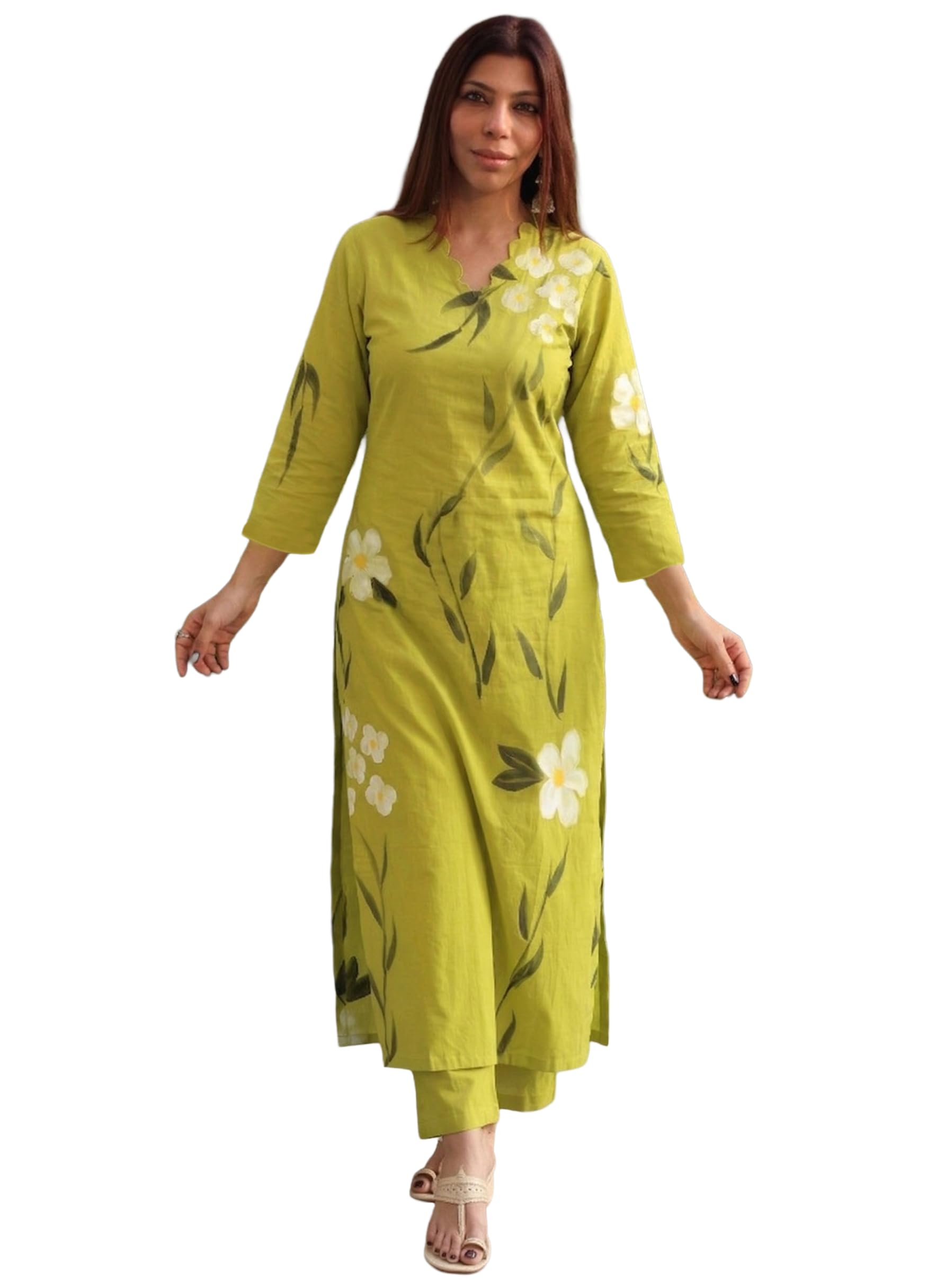 anni designer Kurta Set for Women Viscose Printed | Kurti Set for Woman | Kurta Palazzo 2 Piece Outfit | V Neck 3/4 Sleeve Straight Fit Ethnic Dress Stylish Clothing-picture-30