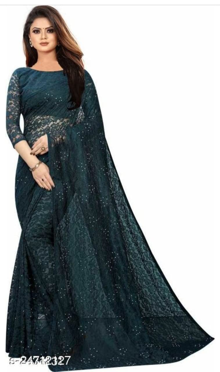 Women’s Net Rasal Saree With...