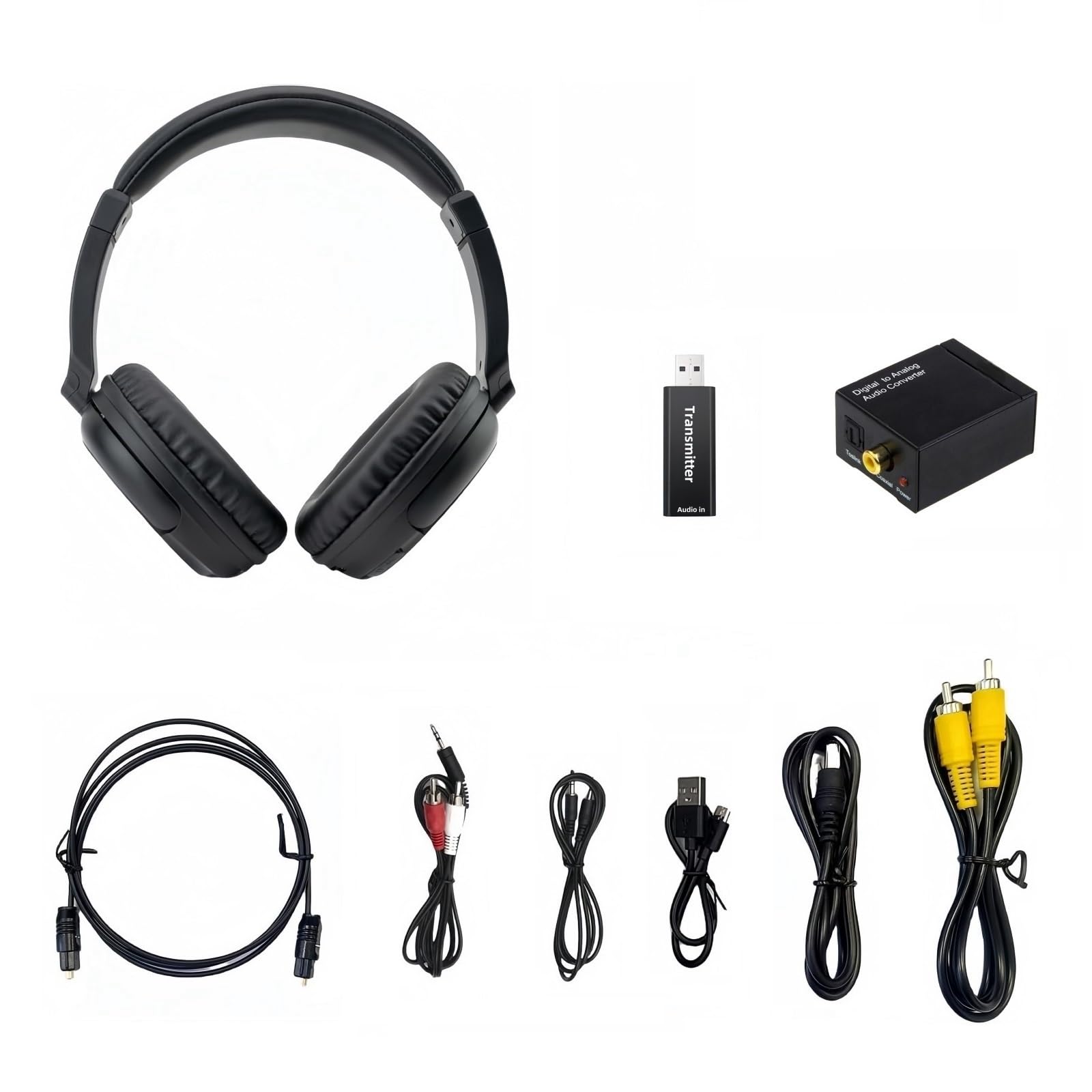 Auricolare Senza Fili Bluetooth, Cuffie TV Senza Fili per Anziani, Cuffie Over-Ear Audio di Alta Qualità Leggero e Confortevole, 30 ore di Riproduzione, Adatto per TV/Mobile/Computer, Peso 140g - Nero