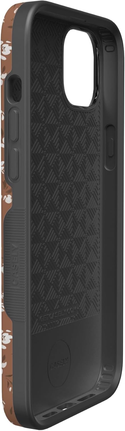 Casely iPhone 14 Case | Mocha Meadow | Tiny Flowers | Bold Protective Design | Compatible with MagSafe