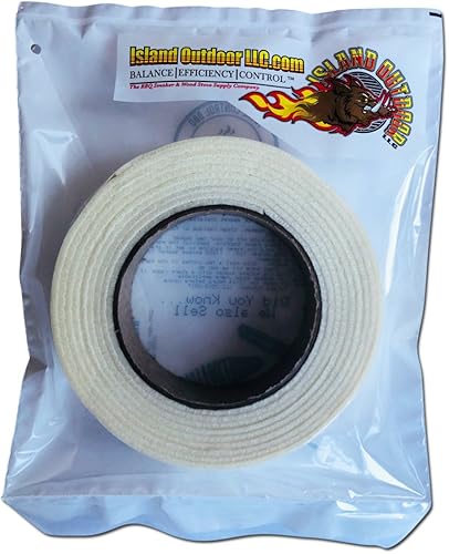 Junta blanca para barbacoa/ahumador de 1" x 1/8", autoadhesiva para tapas y puertas de barbacoa