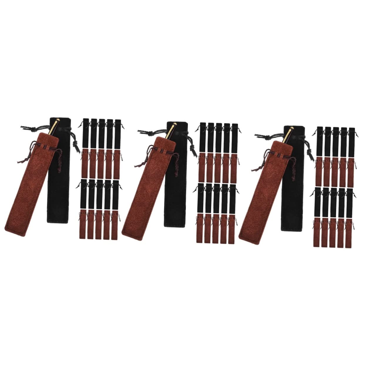 SEWACC 150piezas Bolsa De Bolígrafos De Cordón Unidades Negras Marrones Fundas para Lápices Almacenamiento De Material Escolar Organizador Práctico para Estudiantes y Profesores