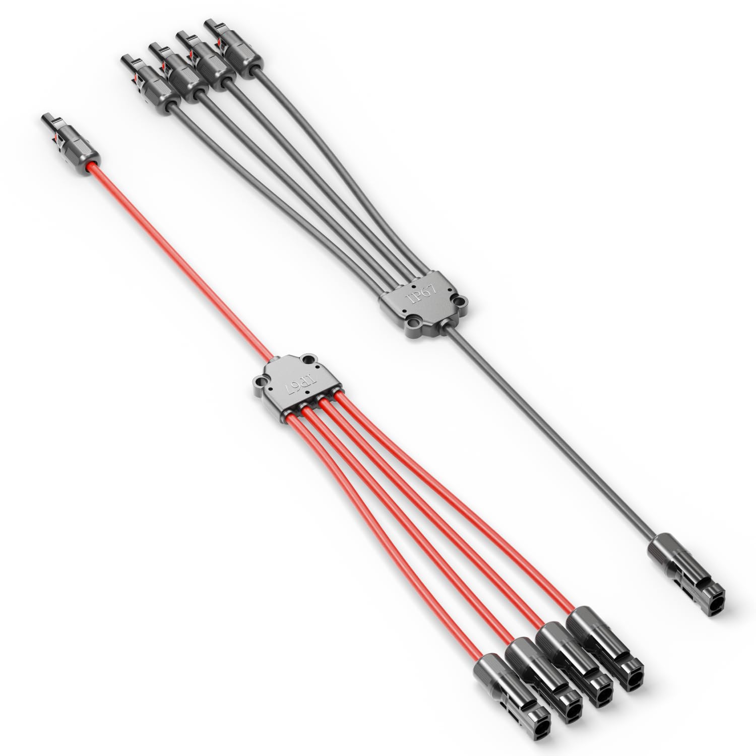 deleyCON Câble solaire Y 4/1 - Adaptateur 4 mm² - Fiche Y PV4 / adaptateur T IP68 1500 V - (M/FFFF, F/MMMM) - Pour installation PV