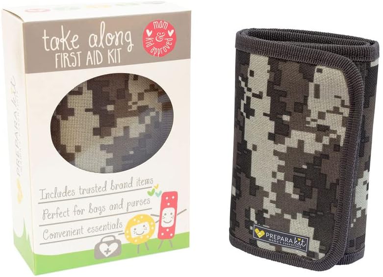 Small Compact First Aid Kit for Baby Diaper Bag, Travel, Purse, Home and Car (Camo)