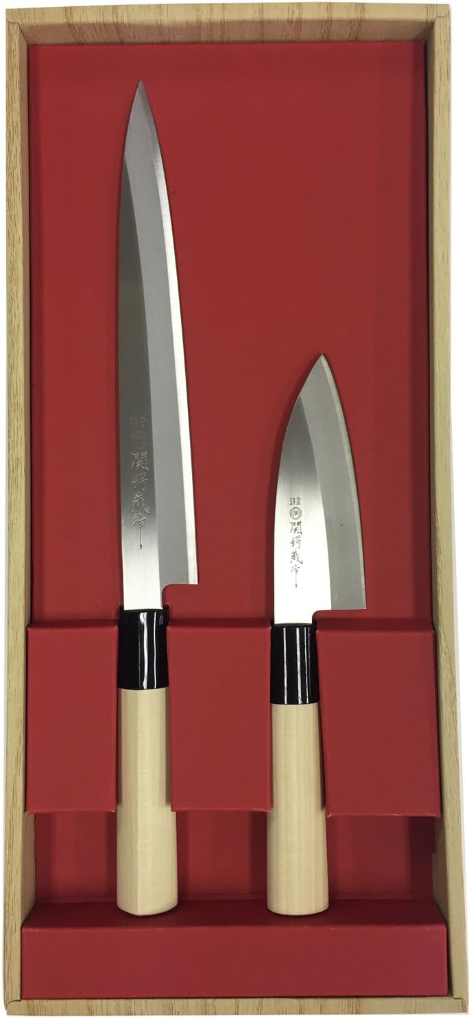 Yakusel 30042 Seki Tsubazura Knife, Set of 2, Sashimi Knife