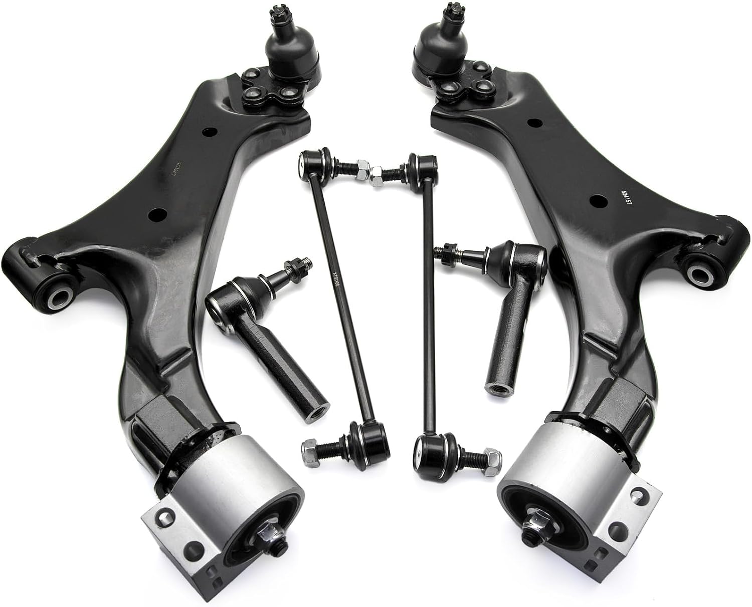 6pc Suspension Kit Front End Kit for Chevrolet Equinox 2010-2017 for GMC Terrain 2010-2017 Lower Control Arms w/Ball Joints Sway Bar Links Outer Tie Rods