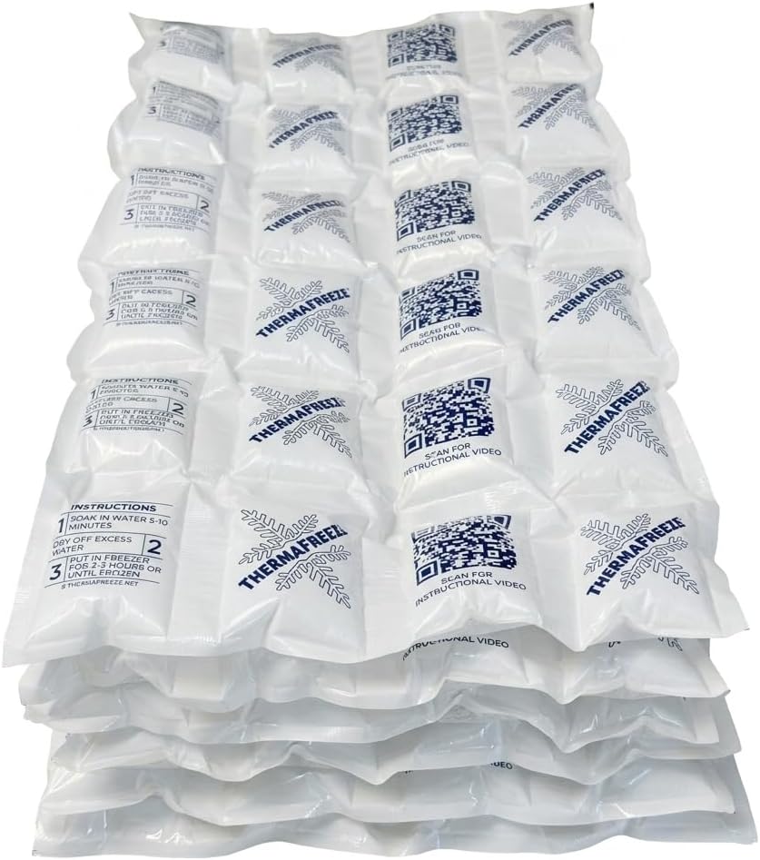 ThermaFreeze Cryosheet Multi-Pack Ice Sheets for Coolers:Dry Ice Flat Packs for Shipping,Long Lasting Reusable for Coolers and Cold Therapy, Hielo Seco, Flexible Ice Blanket 9"x16.5" Multi-Pack