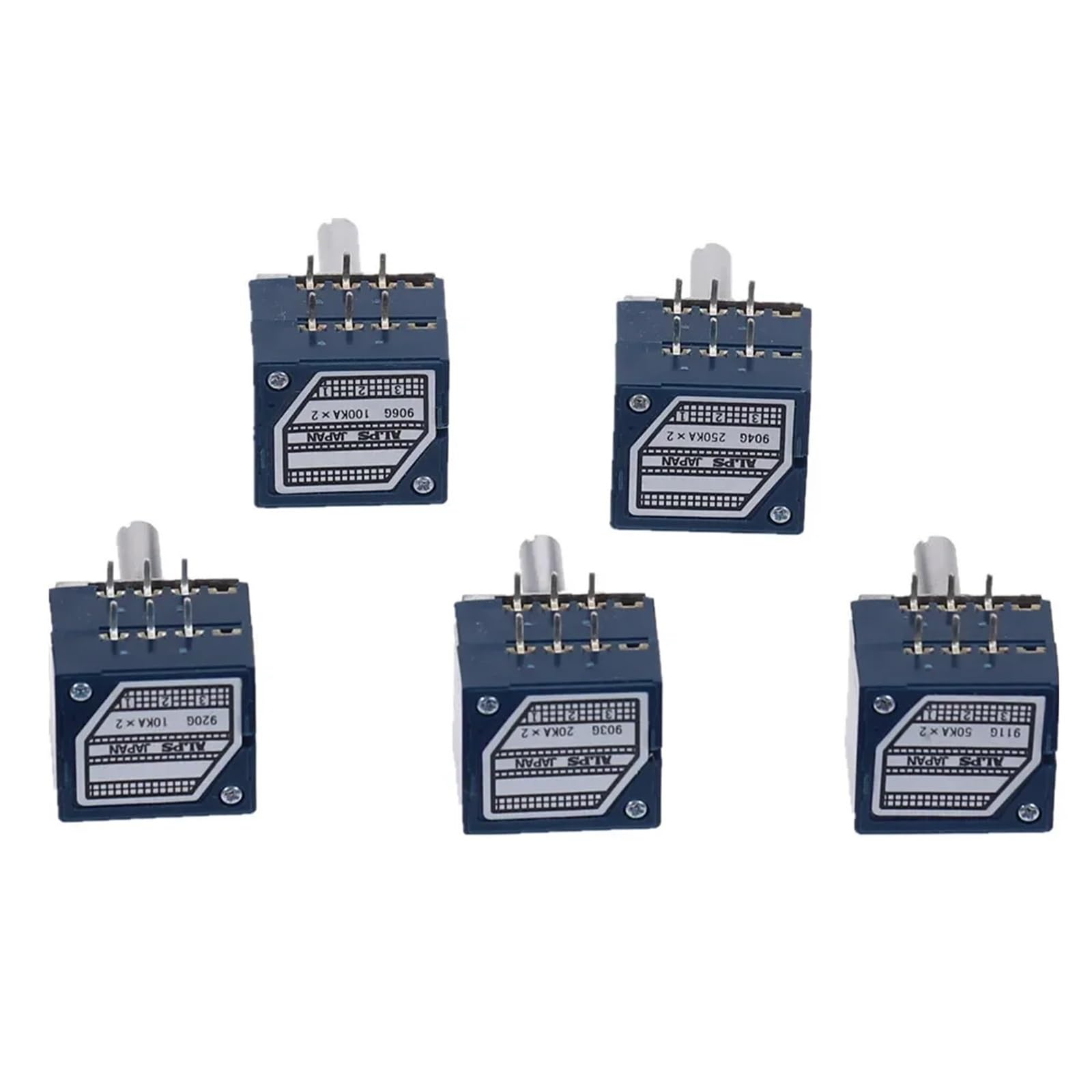 10K 20K 50K 100K 250K 500K RK27 VOLUMEN Potentiometer Dual 10~500KAX2 Schlitz Drehschalter 6Ppin(20K)