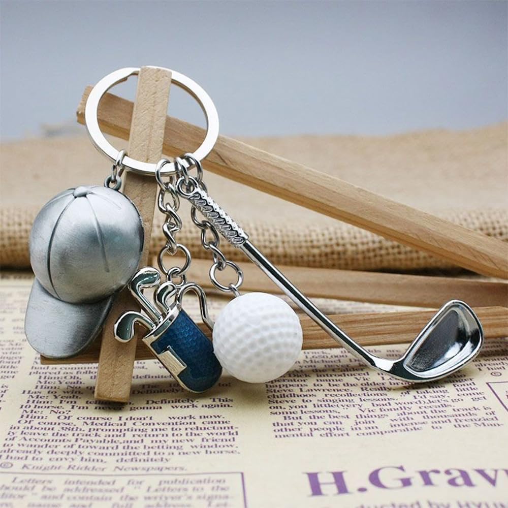 Golf Keychain,Funny Keychain Golfs Ball Backpack Charms,Sports Golf Gifts for Women Men Key Chain - Image 3