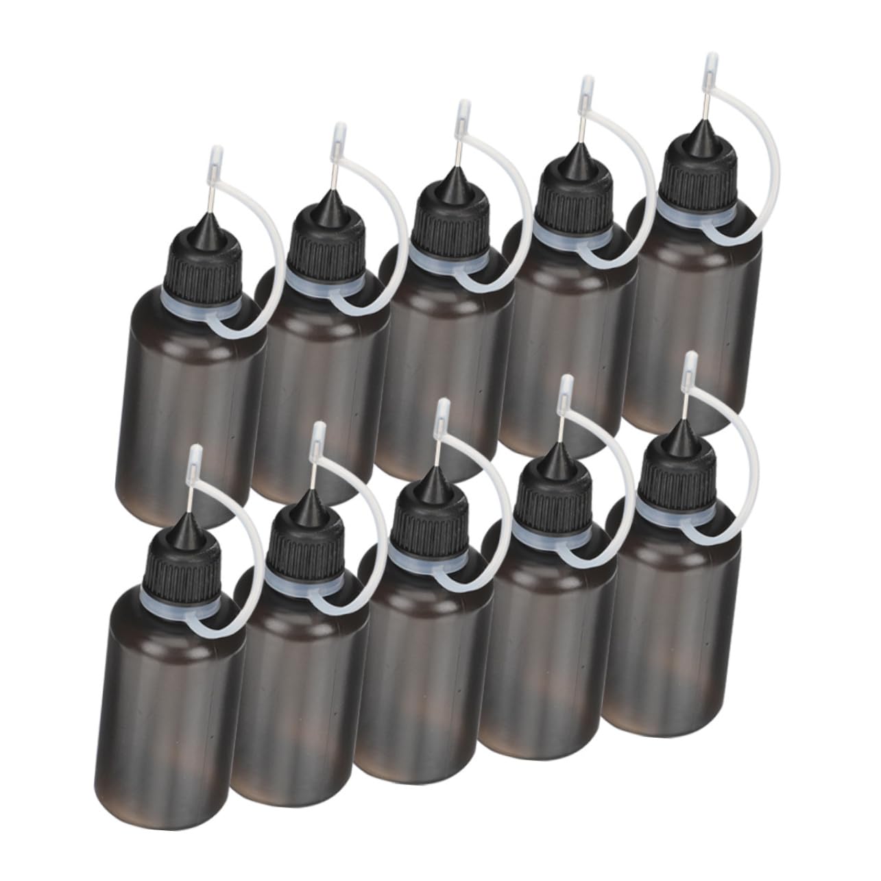 VICASKY 5 Sätze Ölflasche Nase Tipp Nadel Klebstoff-tropfflaschen Spender Quetschen Düse Wasserflasche Tragbarer Klebstoffapplikator Sport Black 10 Stück * 5