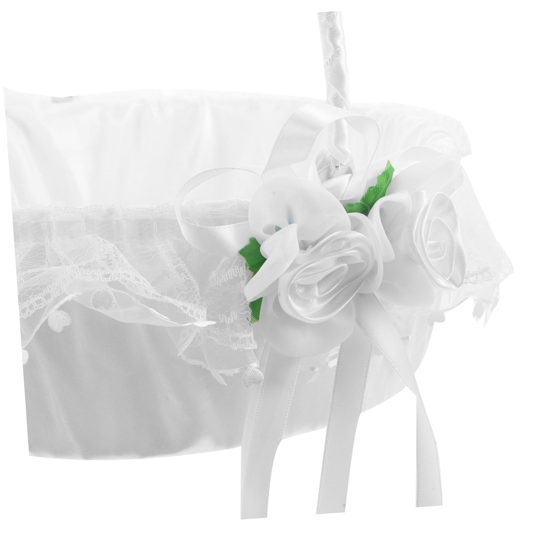Hochzeitsblumenkorb mit Spitzenhenkel Dekorativer Korb zur Aufbewahrung von Blütenblättern oder Gastgeschenken für Trauungen und Feiern