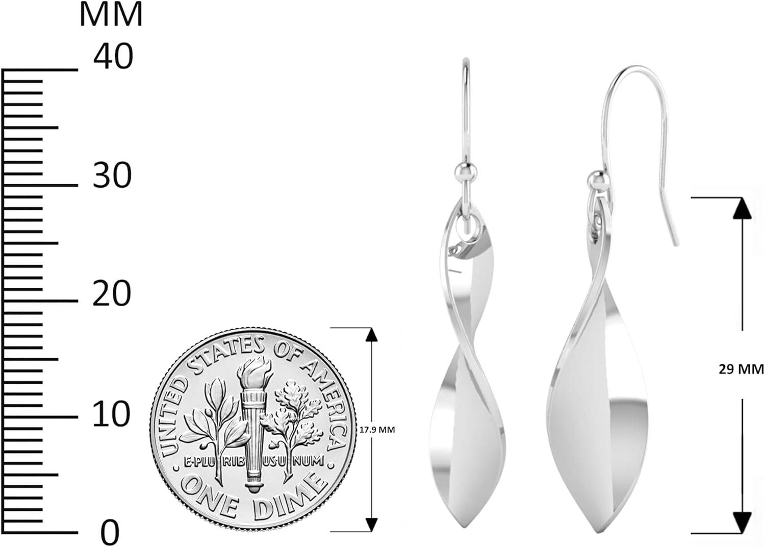 Sterling Silver Leaf Drop Earrings for Women – Lightweight Nature-Inspired 925 Silver Dangle Earrings, Hypoallergenic Jewelry