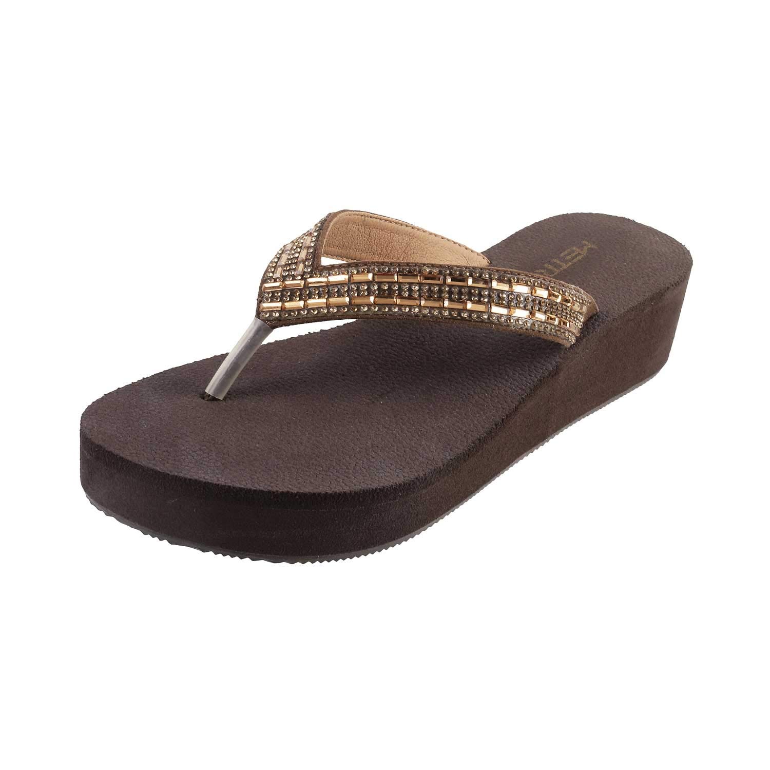 Metro Womens Synthetic Antic Gold Slippers (Size (4 UK (37 EU)) (B08P19WDHG) Amazon Price History, Amazon Price Tracker