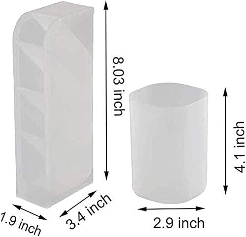 Miniatura 3 de Soporte para bolígrafos, organizador de escritorio con 3 estantes, 2 soportes para lápices, suministros de escritorio, accesorios de escritorio de