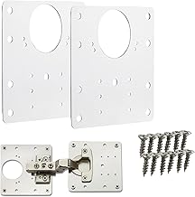 SOTECH 2 x Stainless Steel Lid Hinge Repair Plates 90 x 90 x 0.54 mm Repair Set for Lid Hinges with Diameter 35 mm, Furniture Hinge Bowl Hinge