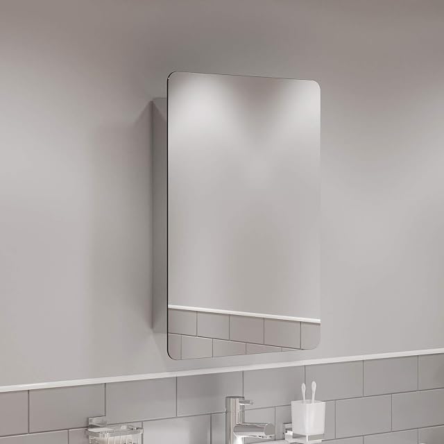Artis 460mm Stainless Steel Wall Mounted Single Door Bathroom Mirror Cabinet Cupboard