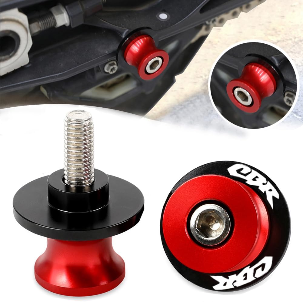 2pcs M8*1.5 Motorcycle Swing Arm Sliders Spools For H-onda CBR150 CBR100f CBR1000rr CBR1100xx CBR125 CBR250 CBR400rr CBR400f CBR450sr CBR600rr CBR600f CBR900rr CBR954rr (Red)