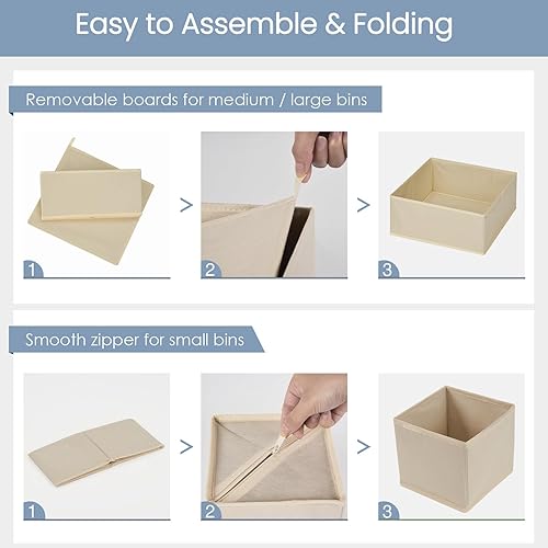 Miniatura 5 de Organizador de cajones de ropa, paquete de 16 organizadores de cajones de ropa interior, organizadores plegables de armario y divisores de cajones