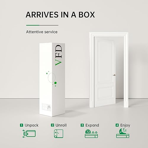 Miniatura 8 de VFD Colchón de espuma viscoelástica individual de 6 pulgadas, sensación firme media, infusión de gel, espuma viscoelástica infundida con funda