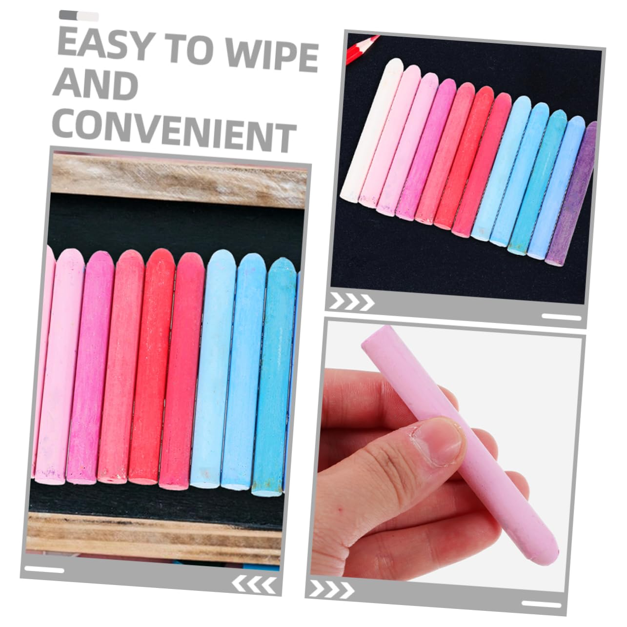 FUNOMOCYA Art Chalks for Boys and Girls and Adults 48 Pcs Non-dust Chalkboard Chalk for Classroom Outdoor Activities and Creative Projects