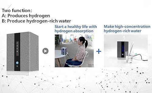 Miniatura 7 de Alkadrops Máquina de inhalación H2 de agua de hidrógeno con 51fl ozmin 9999 de alta pureza H2 de bajo ruido ionizador SPEPEM